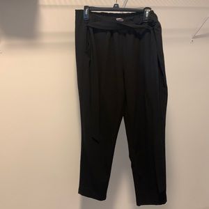 Black cropped work pants